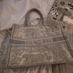 Dior Look A Like Gray Patterned Tote